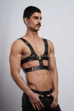 Siyah Deri Erkek Gömlek Üstü Harness SHM119 - Image 4