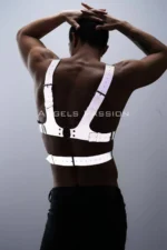 Reflektörlü Karanlıkta Parlayan Sert Erkek Göğüs Harness SHM119 - Image 6