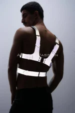 Reflektörlü Karanlıkta Parlayan Sert Erkek Göğüs Harness SHM119 - Image 7