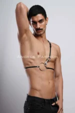 Omuz Detaylı Deri Erkek Göğüs Harness Gömlek Kemeri SHM110 - Image 5