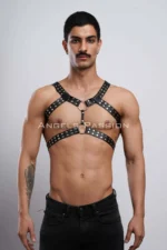 Siyah Deri Erkek Göğüs Harness Aksesuar SHM103 - Image 2