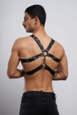 Siyah Deri Erkek Göğüs Harness Aksesuar SHM103 - Image 6