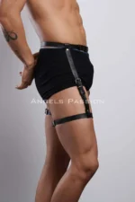 Erkek Siyah Deri Tokalı Bel ve Bacak Harness SHM81 - Image 2