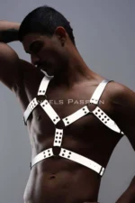 Reflektörlü Metal Halkalı Zımba Detaylı Erkek Göğüs Harness SHM78 - Image 8
