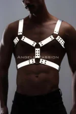 Reflektörlü Metal Halkalı Zımba Detaylı Erkek Göğüs Harness SHM78 - Image 10