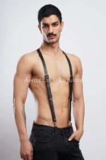 Siyah Deri Tokalı Erkek Pantolon Askısı Harness SHM37 - Image 5