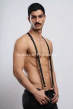 Siyah Deri Tokalı Erkek Pantolon Askısı Harness SHM37 - Image 6