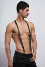 Siyah Deri Tokalı Erkek Pantolon Askısı Harness SHM37 - Image 7