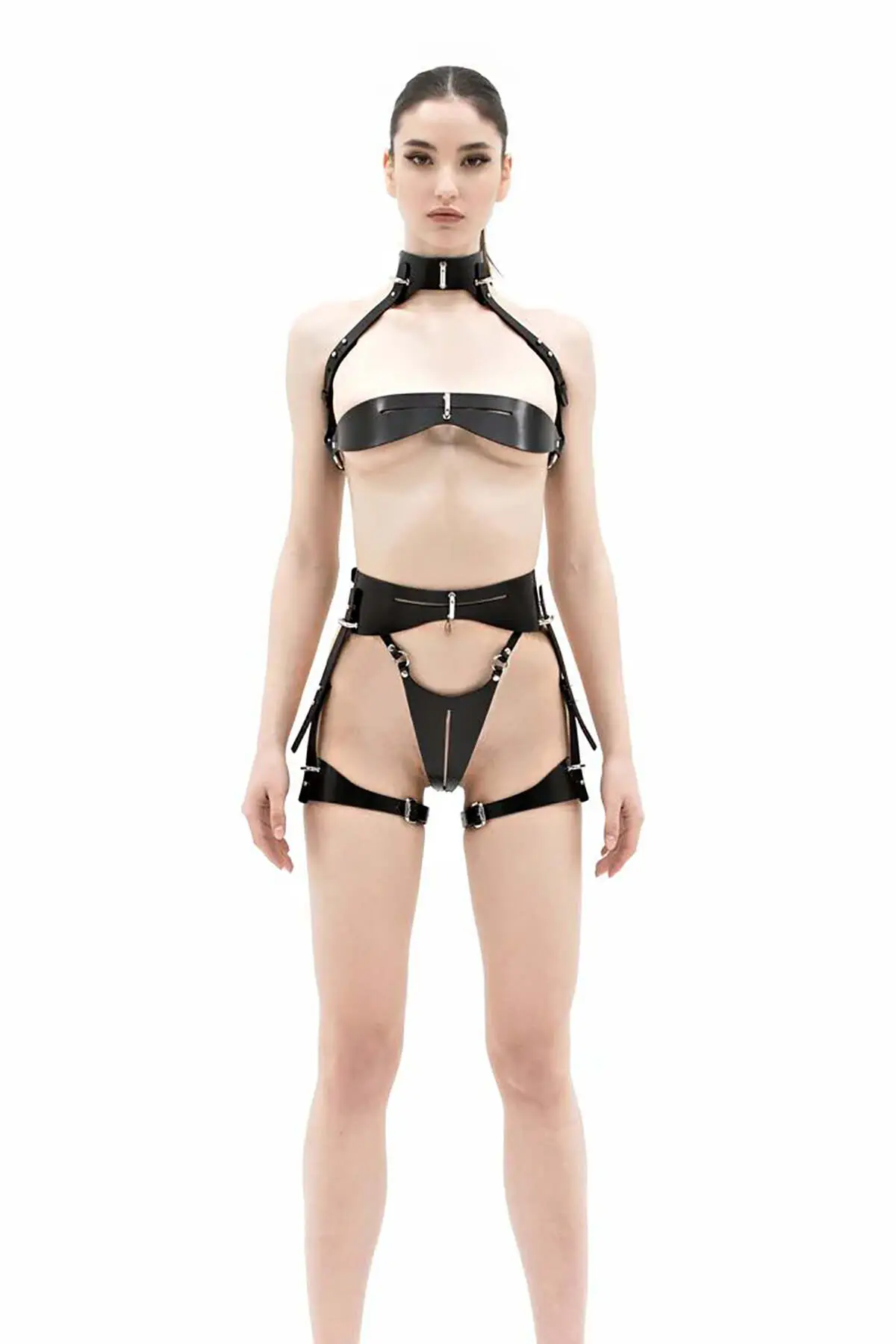 Stylish Leather Sexy Harness Set - SH1373