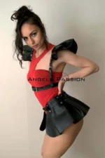 Harness Detaylı Deri Kostüm Elbise SH1001 - Image 3