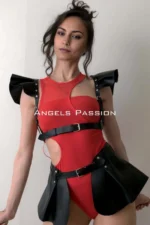 Harness Detaylı Deri Kostüm Elbise SH1001 - Image 4