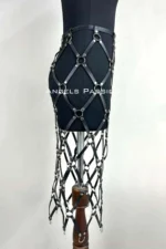 Harness Detaylı Bacak Bantlı Deri Etek SH410 - Image 7