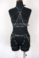 Leather Body Harness, Women's Leather Fantasy Lingerie - SH1084 - Image 2