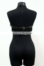 Exposed Bust Leather Fantasy Lingerie, Leather Breast Harness - SH1237 - Image 9