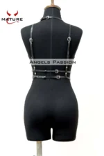 Leather Harness Bustier with Bust Detail, Elegant Leather Corset - SH872 - Image 7