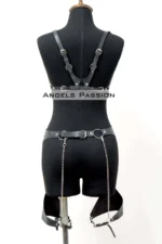 Erotic Leather Garter Harness Set, Women's Fantasy Lingerie - SH1220 - Image 7