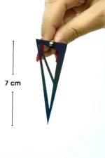 Gökkuşağı Reflektörlü Lazer Kesim Üçgen Küpe APBJ002 - Image 3