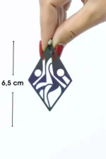 Gökkuşağı Renkli Yansımalı Geometrik Lazer Kesim Küpe APBJ009 - Image 2