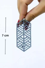 Geometrik Desenli Reflektörlü Lazer Kesim Küpe APBJ015 - Image 2