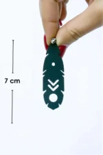 Karanlıkta Parlayan Fosforlu Lazer Kesim Etnik Tüy Küpe APBJ028 - Image 2