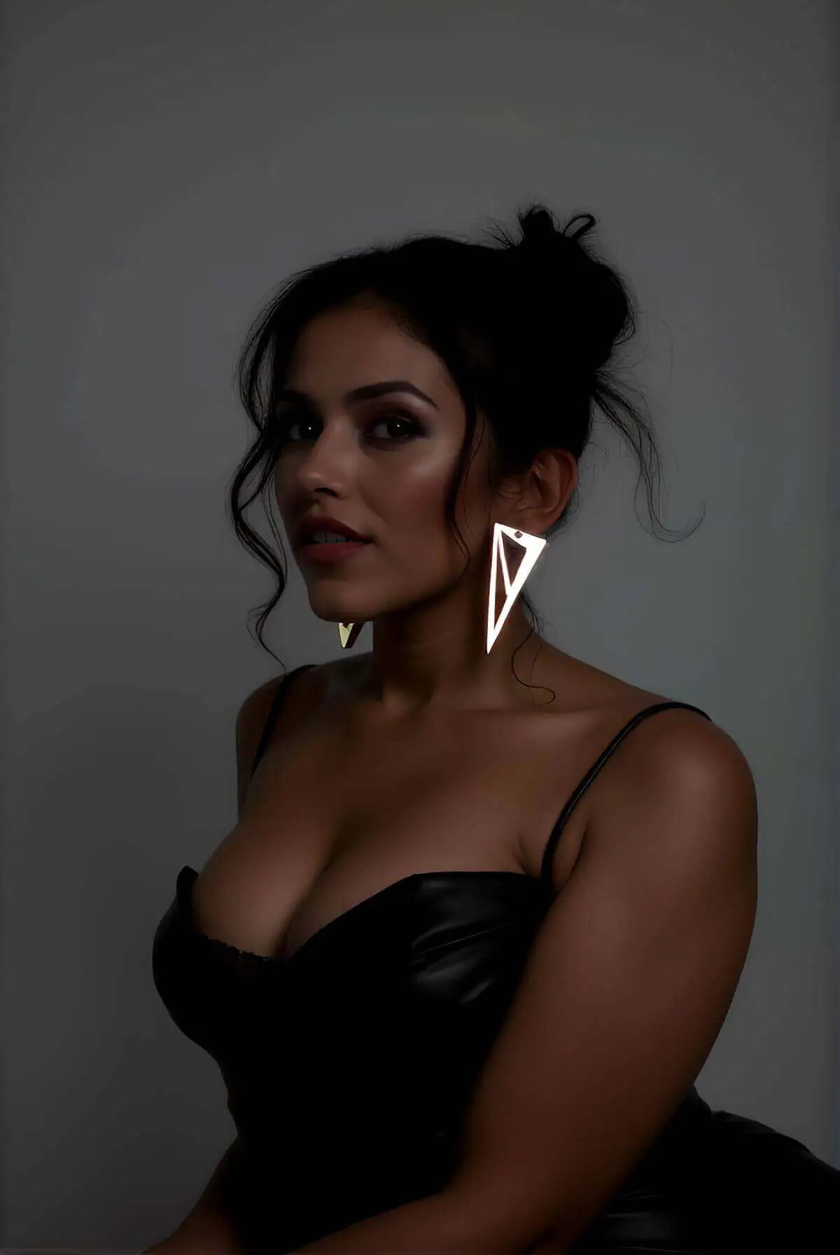 Beyaz Reflektörlü Lazer Kesim Geometrik Üçgen Küpe APBJ002