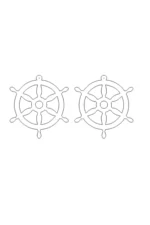 Beyaz Reflektörlü Dümen Figürlü Lazer Kesim Küpe APBJ021 - Image 3