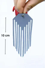 Siyah Lazer Kesim Deri Püsküllü Küpe APBJ016 - Image 2