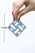 Gökkuşağı Renkli Reflektörlü Lazer Kesim Geometrik Kare Küpe APBJ012 - Image 3