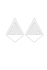 Siyah Lazer Kesim Deri Geometrik Üçgen Küpe APBJ007 - Image 3