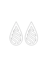 Beyaz Reflektörlü Lazer Kesim Damla Küpe APBJ004 - Image 2