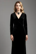 Siyah Deri Damla Detaylı Çift Şeritli Choker Kolye SH1411 - Image 4