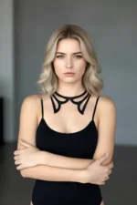 Siyah Lazer Kesim Deri Choker Kolye SH1415