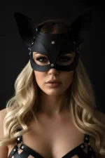Leather Cat Mask, Leather Mask, Types of Masks - SH557 - Image 2