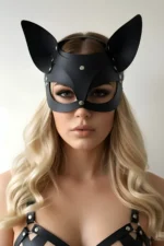 Leather Cat Mask, Leather Mask, Types of Masks - SH557 - Image 3