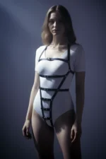 Siyah Deri Çoklu Tokalı Body Harness SH790