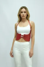 Red Thick Women's Belt, Dress Belt, Stylish Leather Belt, Leather Belt Harness - SH605 - Image 3