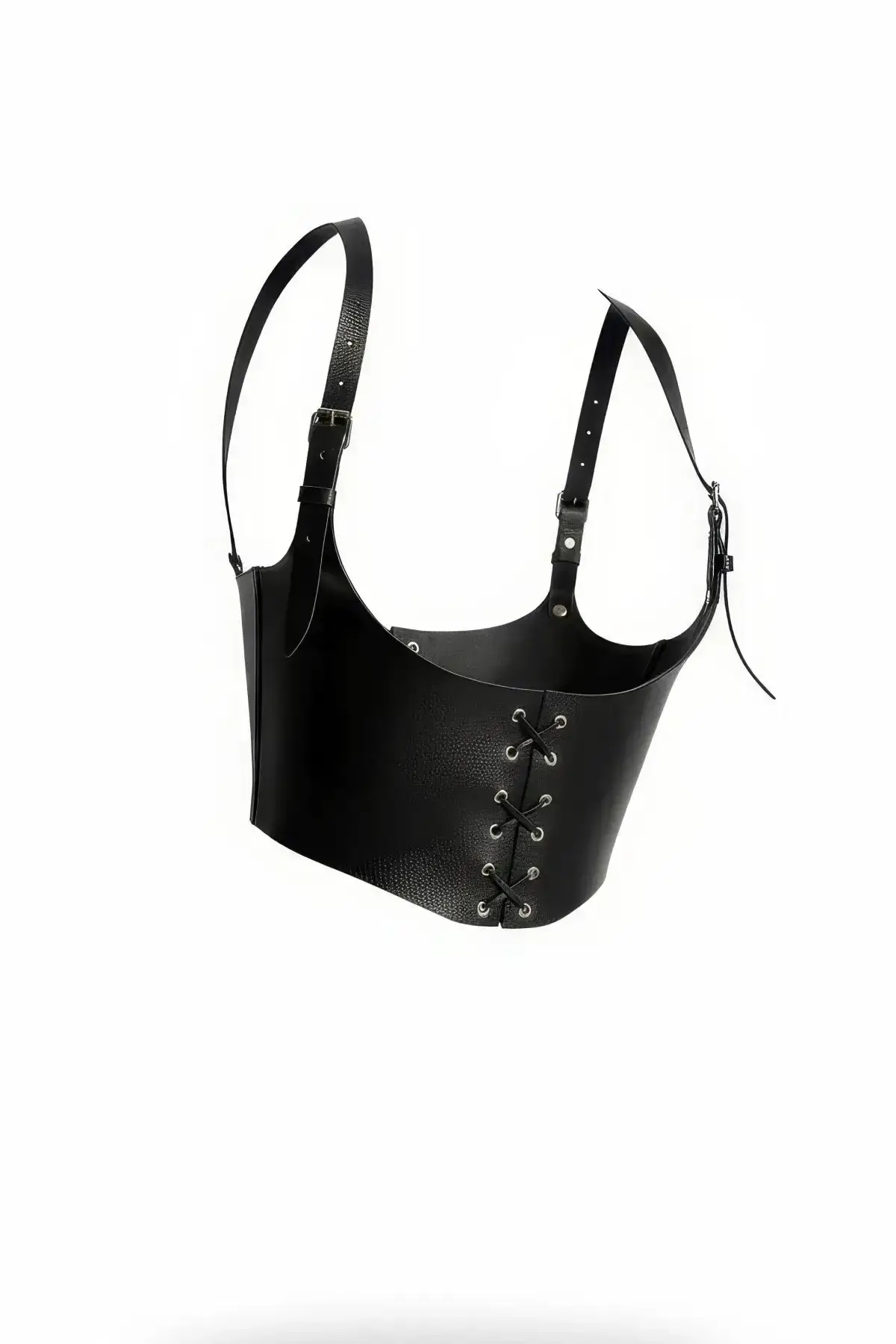 Shoulder Strap Leather Corset Belt, Black Women's Leather Belt - SH1428