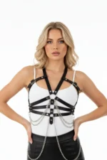 Red Women's Belt Faux Leather Multi-Strap Body Accessory - SH9 - Image 4