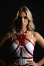 Red Women's Leather Belt Body Harness Accessory - SH11 - Image 3