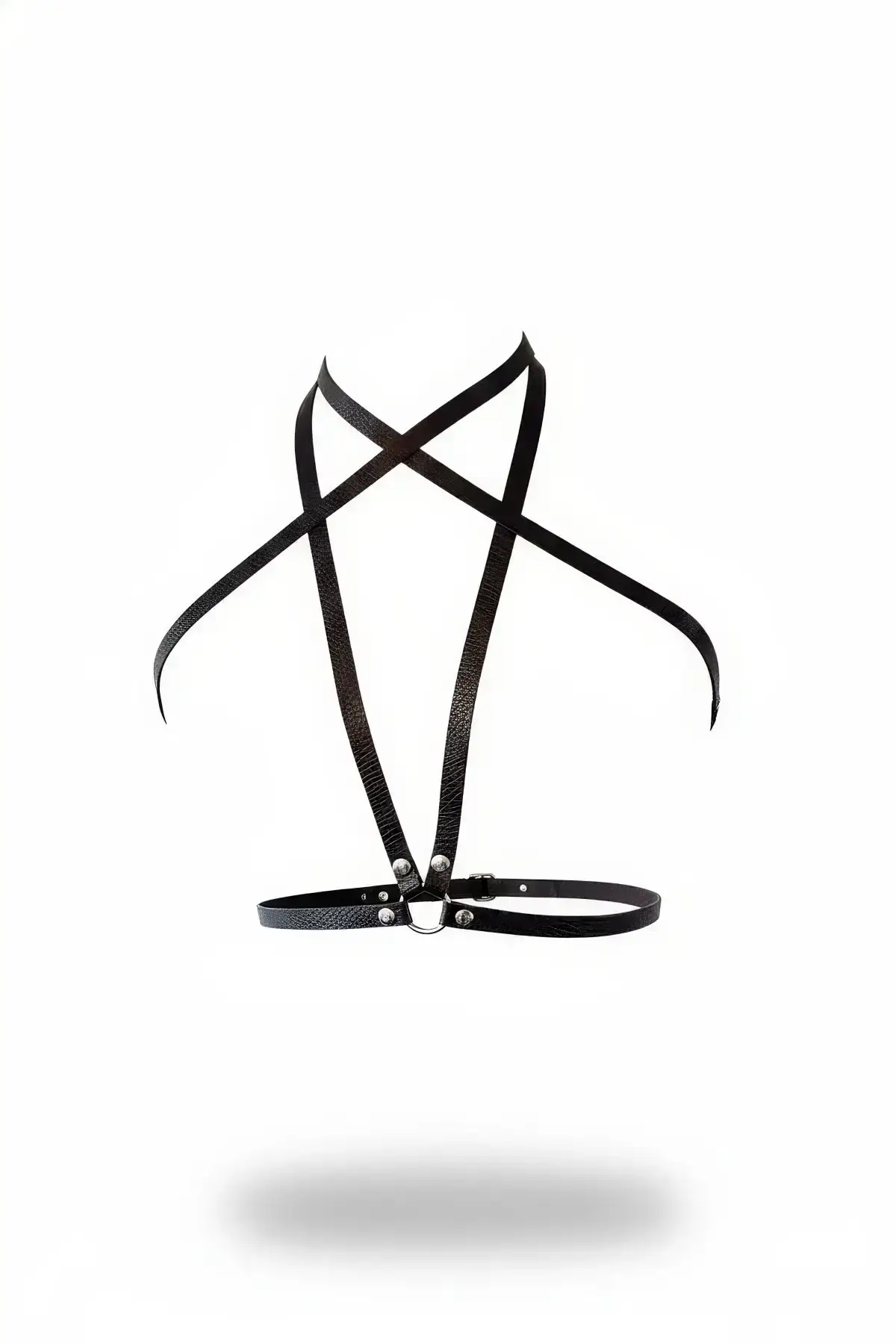 Black Women's Leather Crossbody Belt Accessory - SH15