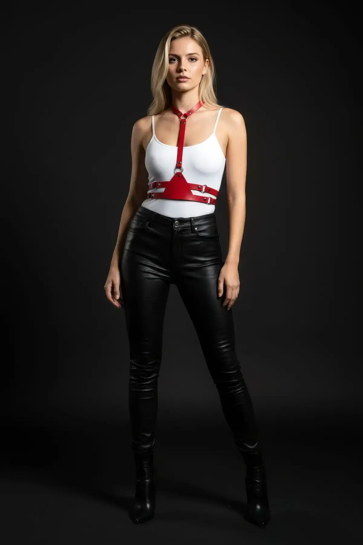 133610.webp Red Women's Leather Belt Body Accessory - SH17 - Image 1