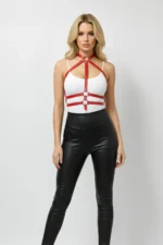 Red Women's Belt with Leather Ring Detail Body Accessory - SH30 - Image 5