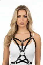 Black Women's Belt Body Accessory with Ring Detail - SH107 - Image 3