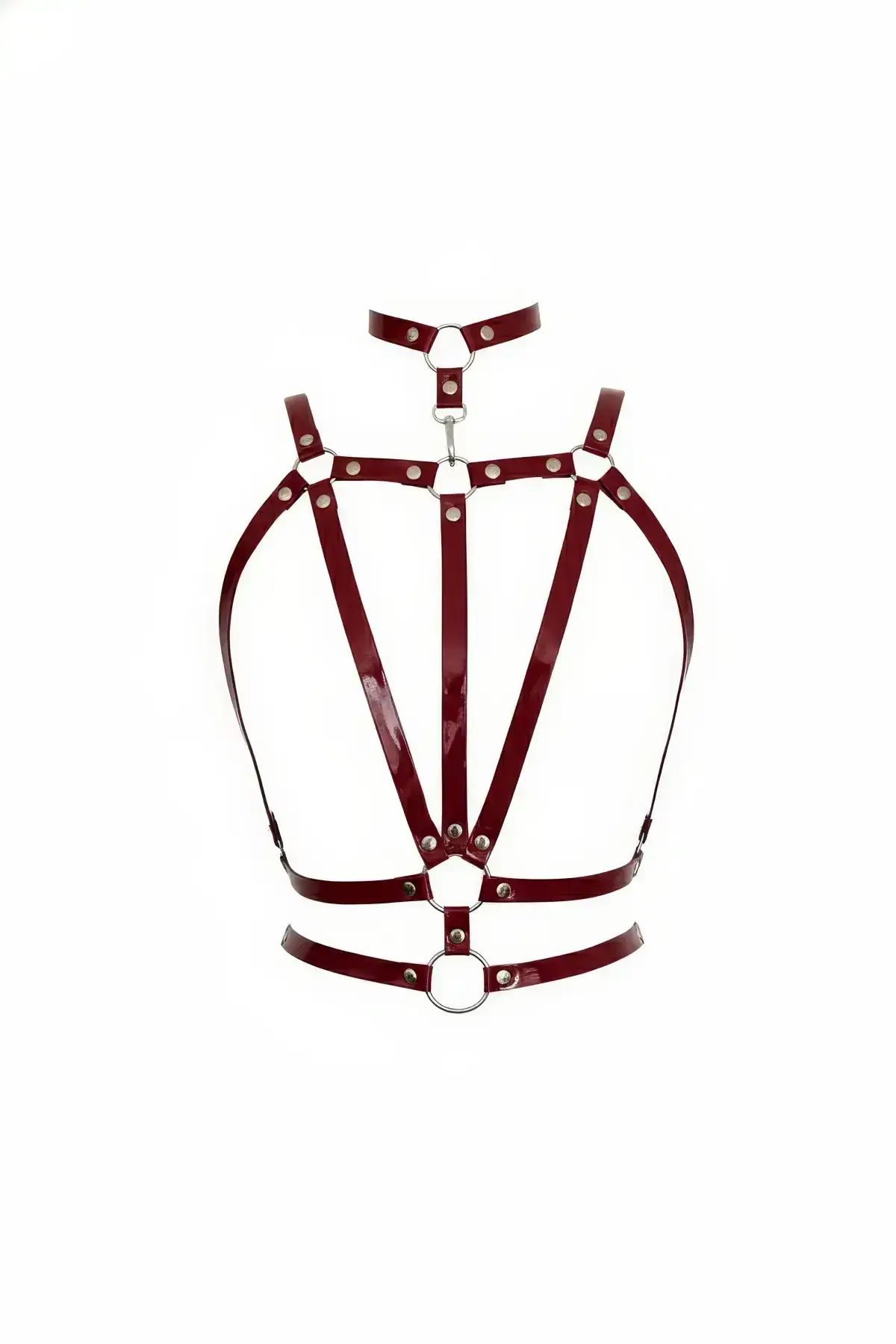 Women's Belt, Patent Leather, Shiny, Multi-Strap Body Accessory - SH115