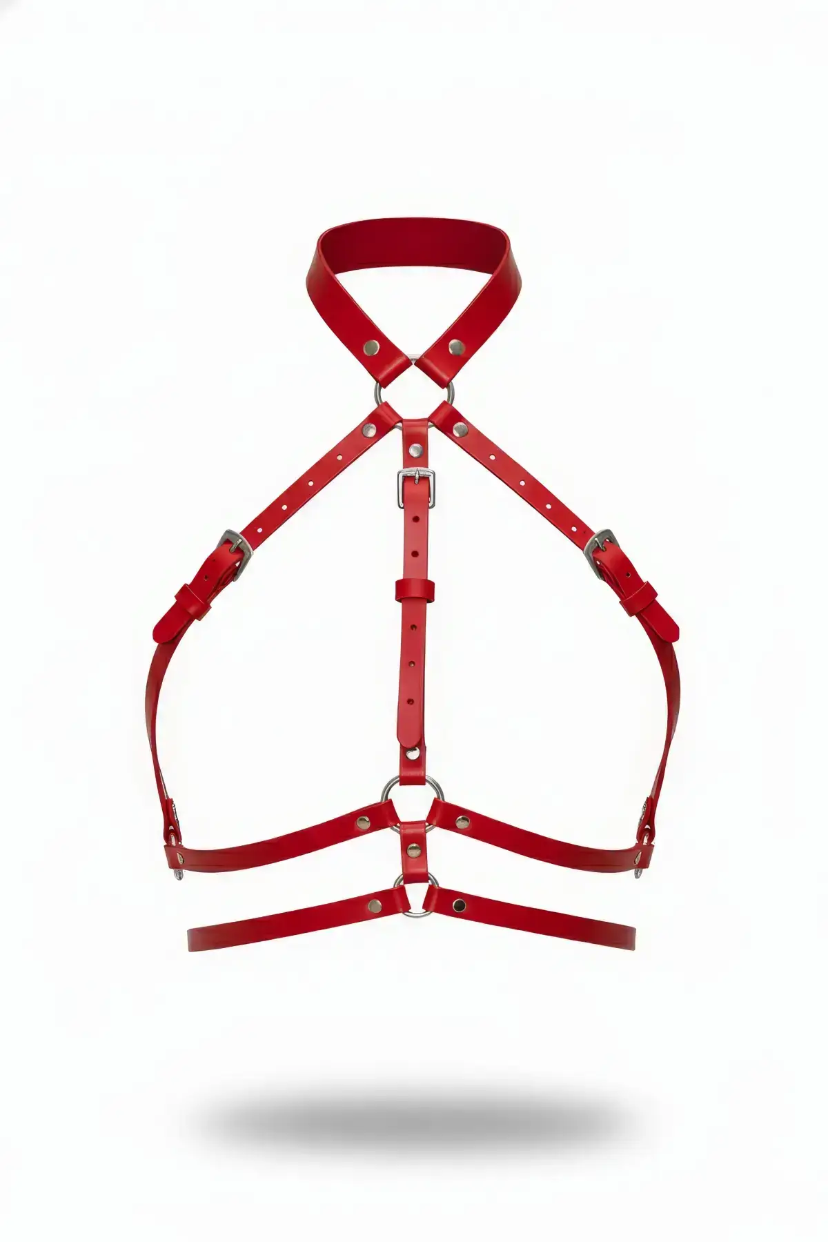 Red Women's Leather Belt Body Accessory with Buckle - SH119