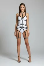 Black Harness Set with Metal Ring Detail Body Accessory - SH121 - Image 2