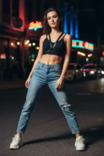 Black Women's Belt with O-Ring Detail Body Accessory - SH131 - Image 2