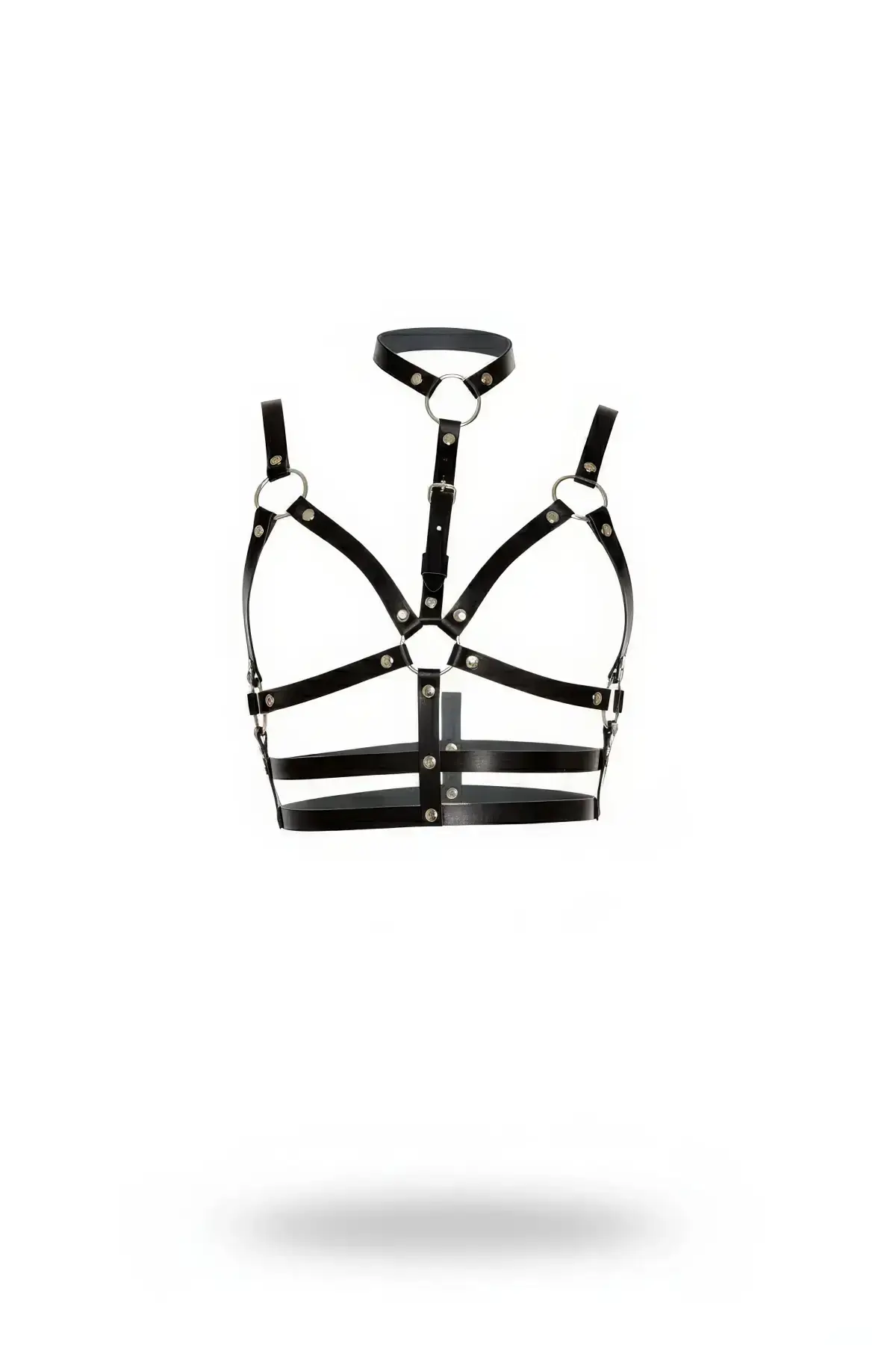 Black Women's Belt Neckpiece Body Accessory with Metal Details - SH154