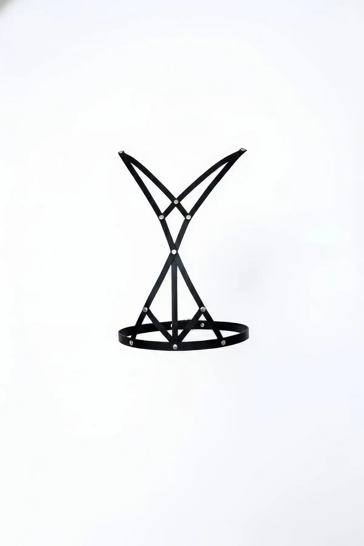 Black Women's Belt with Stud Detail Crossbody Accessory - SH158