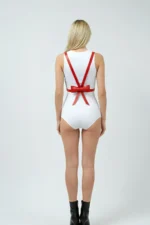 Red Women's Belt with Bow Detail on Back, Thin Leather - SH177 - Image 6